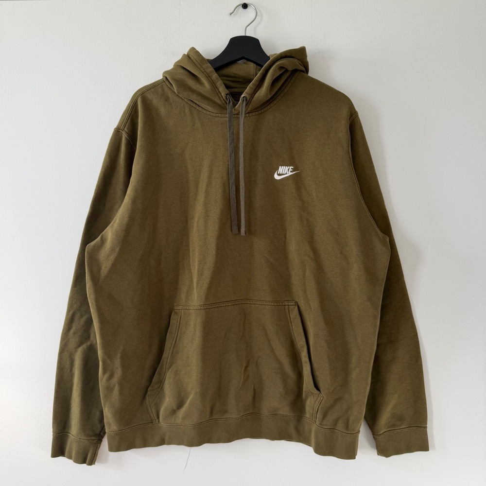 Nike Mens Sportswear Club Fleece Hoodie Olive Green XL 804346-395